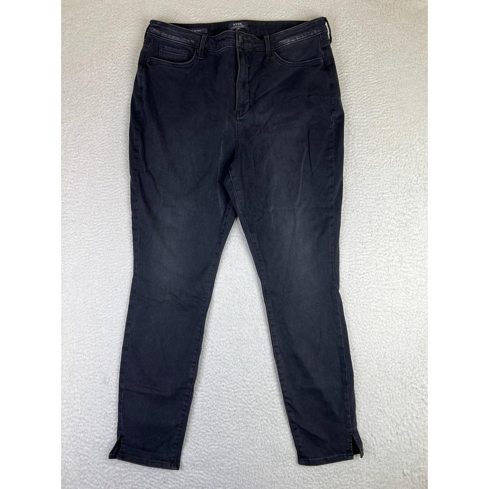 NYDJ Ami Skinny Jeans Womens 14 Black Dark Wash High Rise Stretchโ Curve Shaper